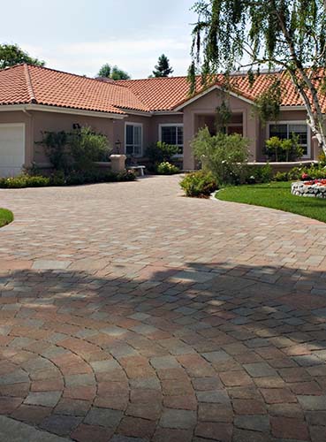 large upscale paver driveway