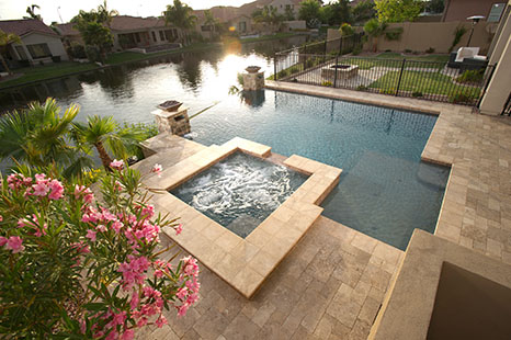 jacuzzi next to infinity pool